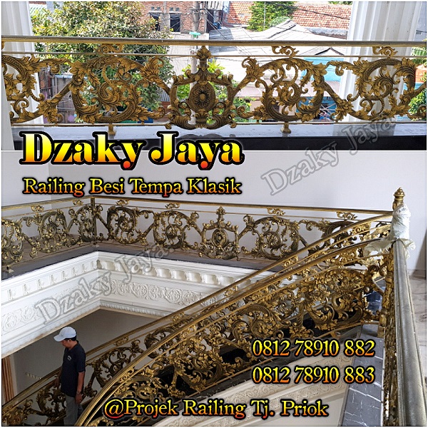 Gambar railing tangga besi tempa dan railing balkon klasik Dzaky Jaya